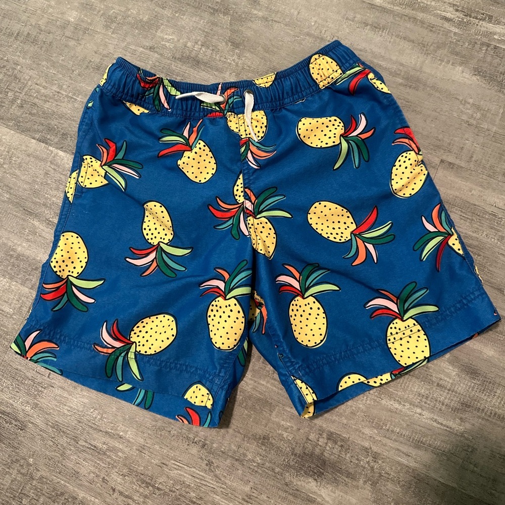 Hanna Anderson Pineapple Swim Shorts Size 8